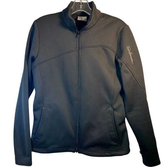 SALOMON LADIES COAT LARGE BLACK EVERYDAY CASUAL outdoors capsule minimalist - Picture 1 of 16